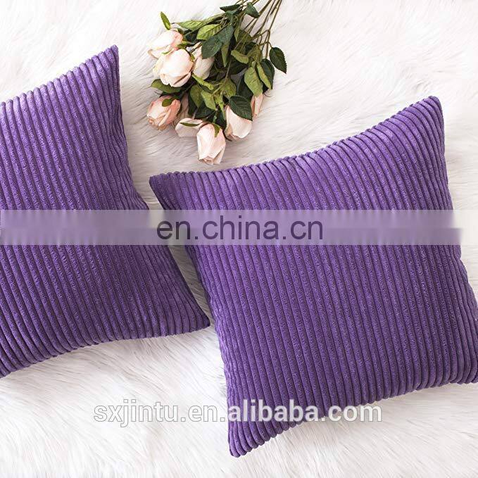 2020 Hot sale Sofa Decorative Super soft Striped Velvet Corduroy Cushion Cover