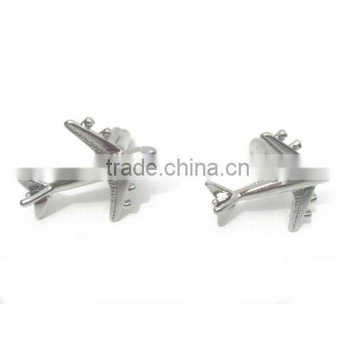 1 pair airplane cufflinks,air plane shaped cufflinks,silver color,cute cufflinks