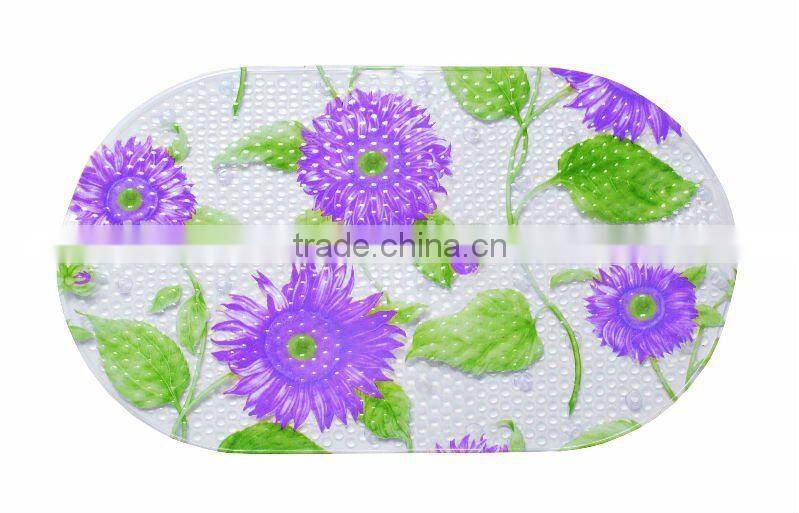 PVC bath printed bath mat mat anti-slip mat (JK-6636T)
