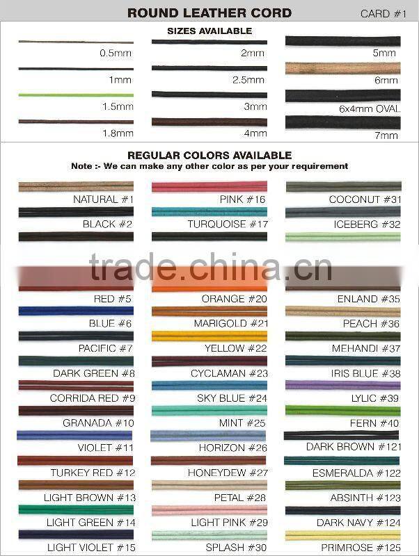 Round Braided Leather Cord Red Brown For Jewelry