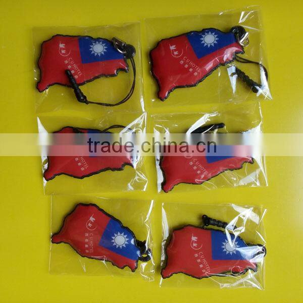 jewelry wholesale fashion phone plug bow phone dust plug/soft pvc keychain