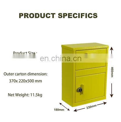 Galvanized Steel Power Coating Free Standing Parcel Drop Box Standing Mail Box