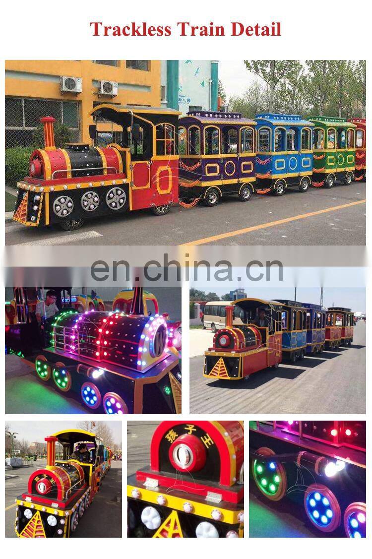 colorful electric trackless train, tourist trackless train for sale
