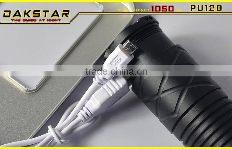DAKSTAR PU12B 26650 battery Micro USB Flashlight Power Bank