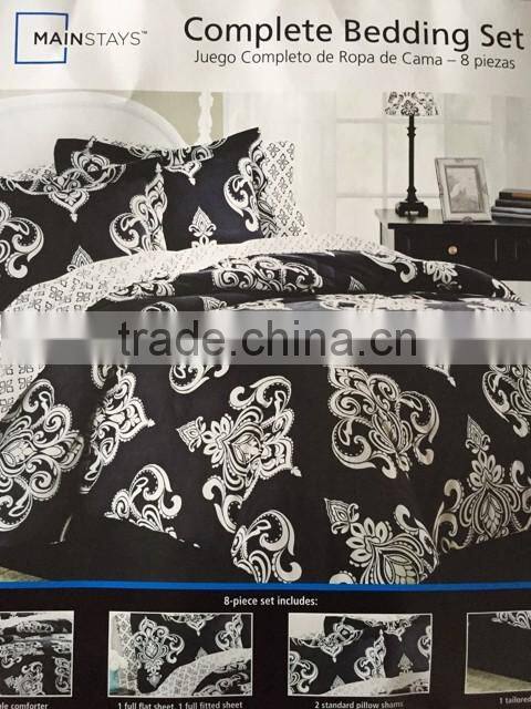 Dark stripes printed polyester quilting quilt supermarket bedding sets