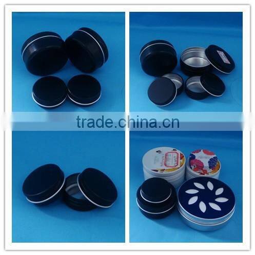 Hot sale empty aluminum cosmetic container face cream jar / aluminum cosmetic jar gel containers with clear lid