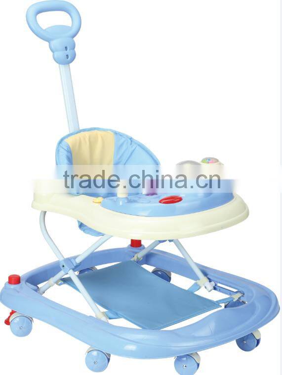 Hot Sale Plastic Cartoon Baby Walker With Push Bar BM1538P