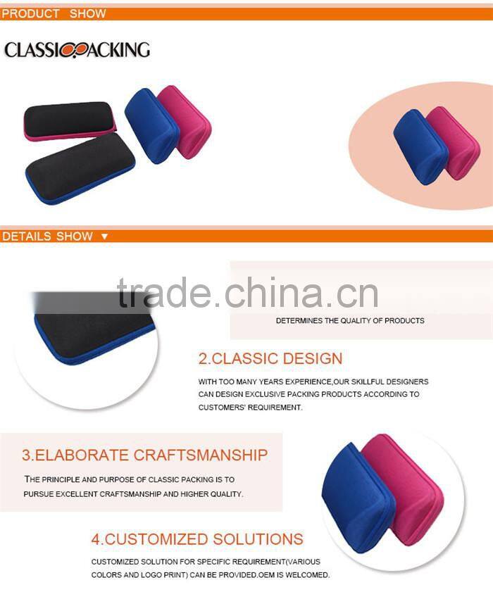 Blue Color Eva Optical Eyewear Case With Zipper