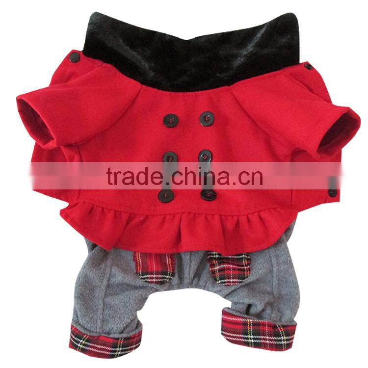 Wholesale Fashional Europe America Style Woolen Cloth Four Legs Style Dog Jumpsuits
