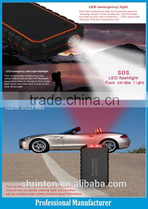 2015 best selling ONBO car first aid kit 12000mAh 12v portable battery jump starter car emergency mini jump starter