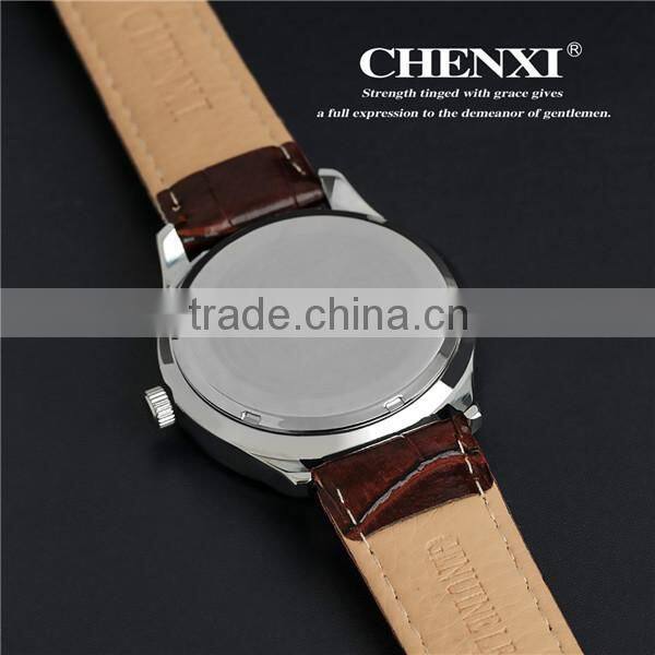 Chenxi Branding Diamond Design Leather Wristwatch Men 2016