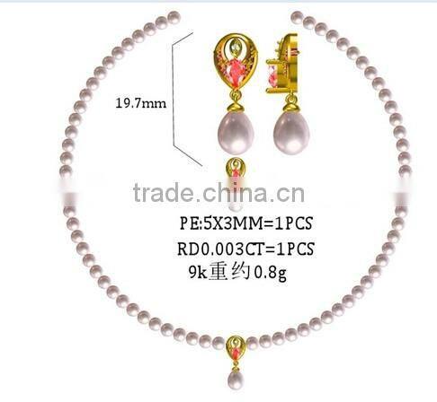 2016 fashionable new design pearl pendant necklace for wedding