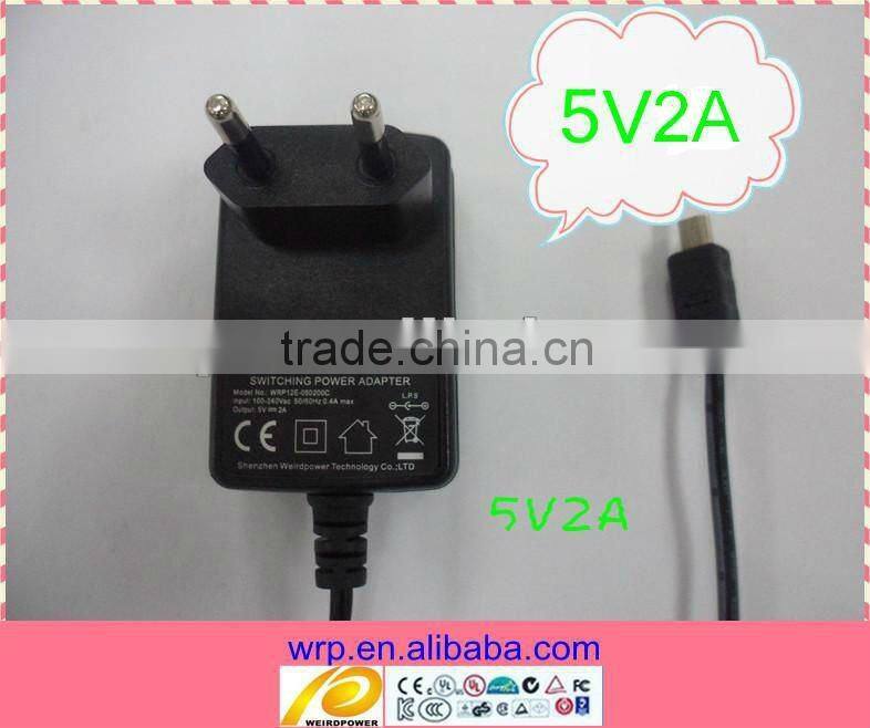 5V2A ac dc adapter for tablet PC with EU plug