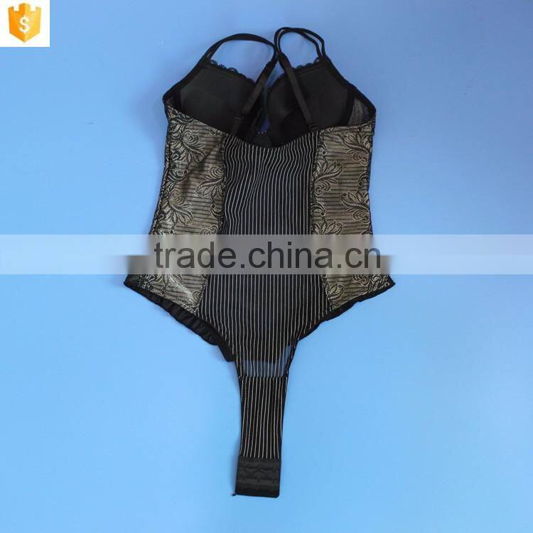 hot special design shapewear, women corset transparent lace with open crotch