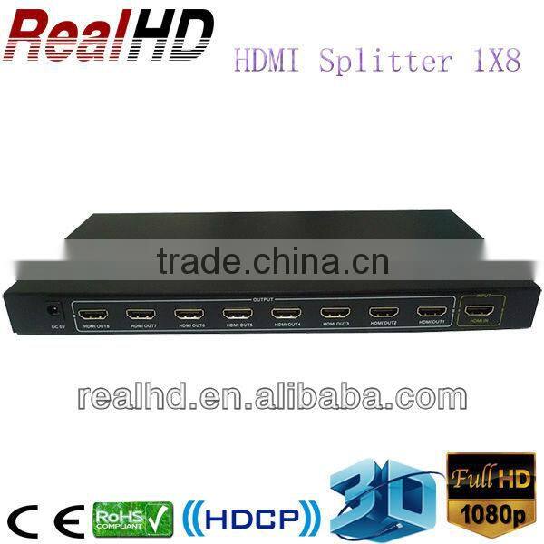 Amplifier 8 ports HDMI Splitter 1.4a Support 3D