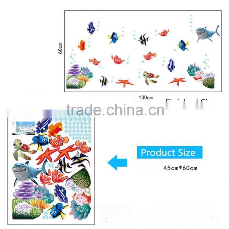 New Fish Seabed NEMO Wall Sticker Cartoon Wall Sticker Decor Removable Vinyl Nursery Kids Room Decals