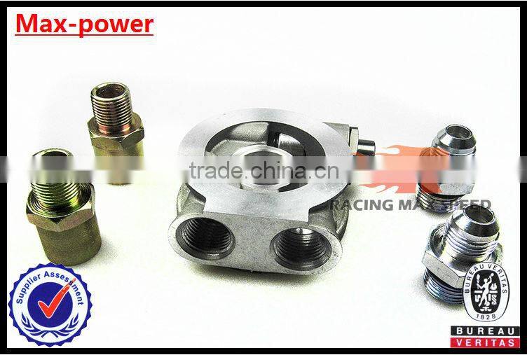 AN10 aluminum thermostat Oil Sandwich Adapters Oil Cooler Adapter silver Oil Sandwich plate