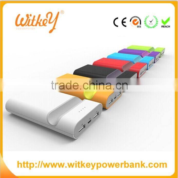 Colorful ABS Dual USB Mobile Phone Bracket Portable Power Bank, Tablet Bracket Charger