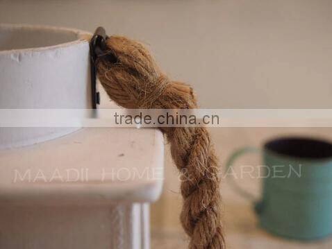 Custon hemp rope wooden candle lantern craft holder