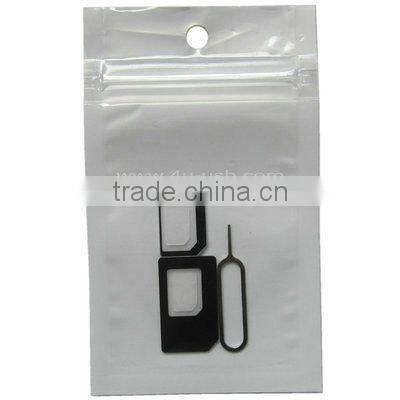 Black Nano SIM Card adapter+Sim Card Tray Holder Eject Pin Key Tool for iPhone 5