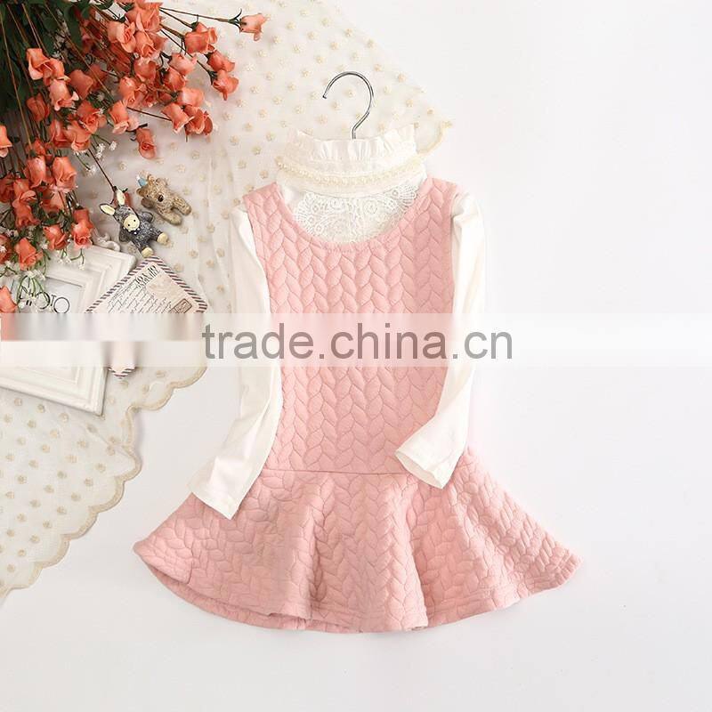 2016 New arrival fashion kids party dresses for 2-6T ruffle vest child dress wholesale elegant spring girl dress (ulik-N006)