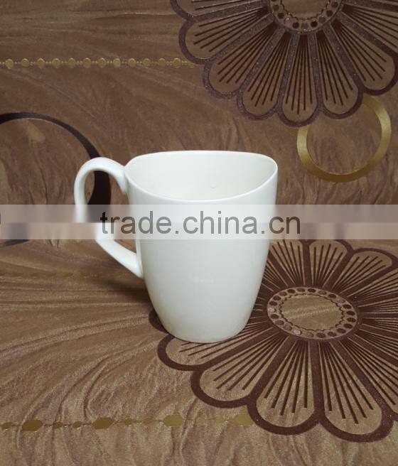 Atypical shape Super white porcelain blank coffee mugs wholesale