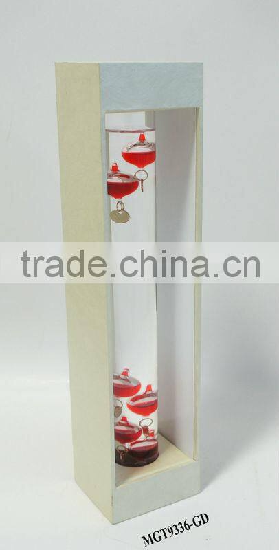 Glass galileo thermometer with MDF Frame thereometer