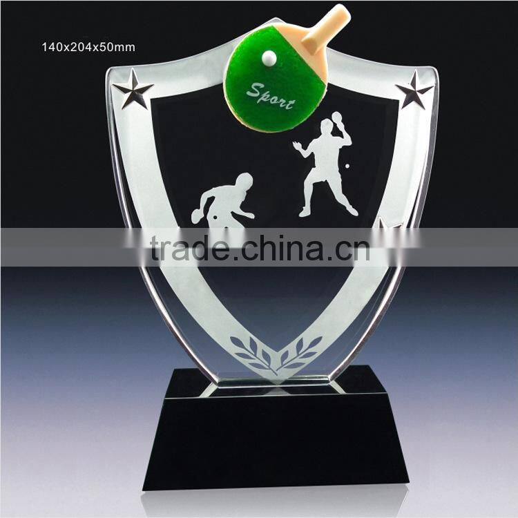 luxury new arrive crystal trophy crystal plaque for sports award crystal glass award souvienir