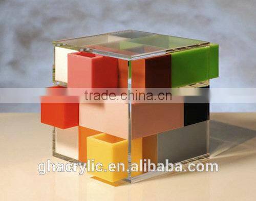 Smooth colorful acrylic display box ,Colored acrylic box