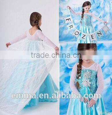 Hot sale snow queen elsa costume elsa dress for children BC2032