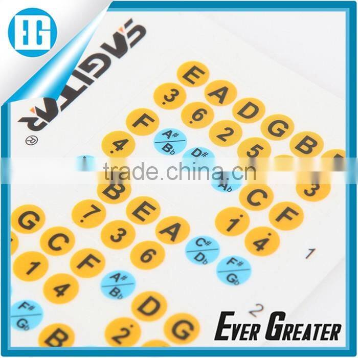 stickers for guitar trainer,Guitar Fretboard Note Decals Fingerboard Frets Map Sticker for Beginner Learner