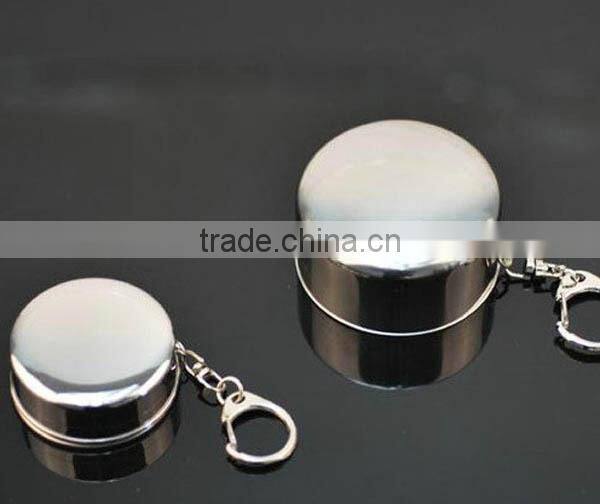 outdoor camping stainless steel retractable portable cup with 3 sections