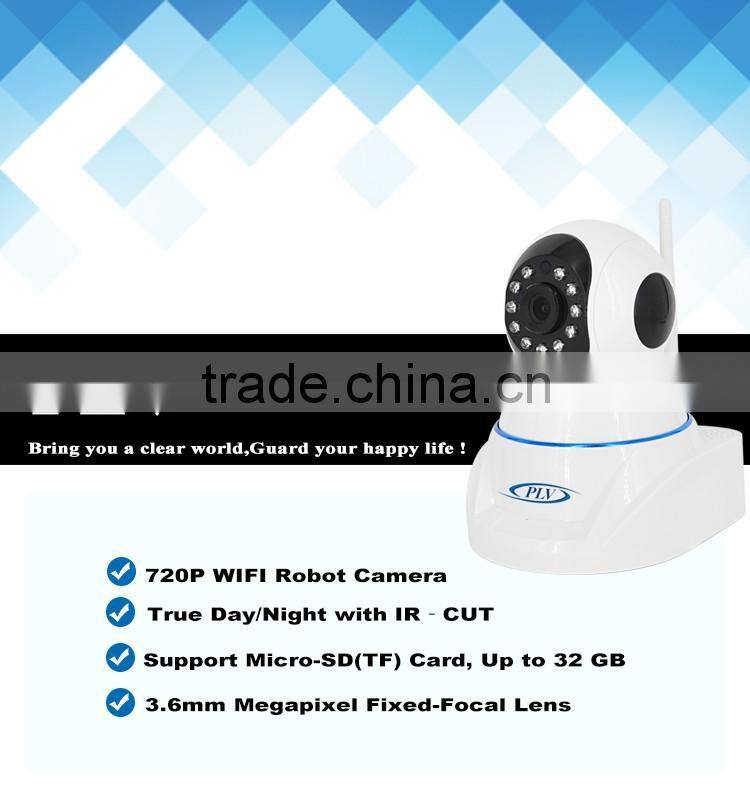 1MP pan tilt wireless security cameras alarm webcam cctv camera brand name PLV