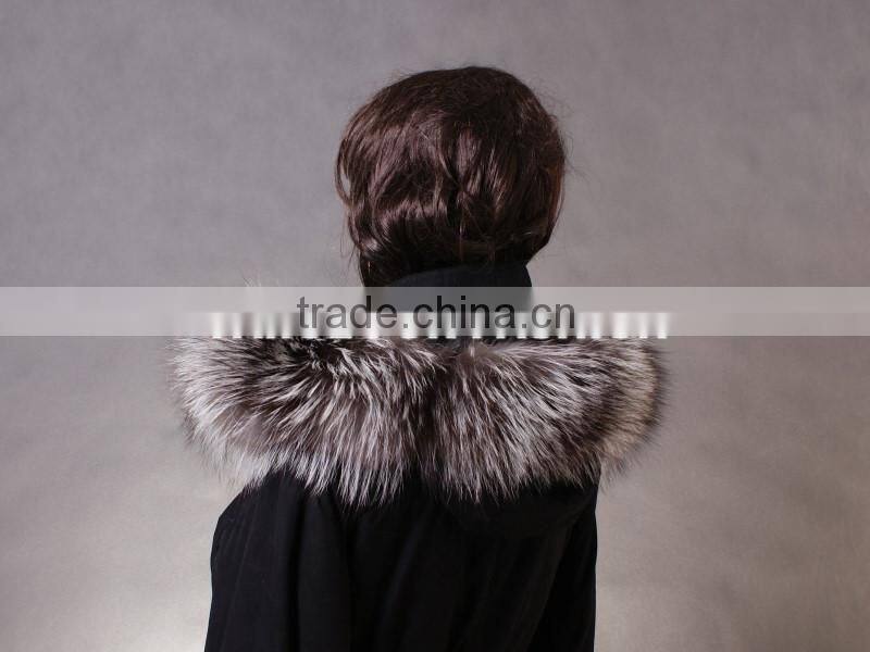 genuine silver fox fur trim for hood