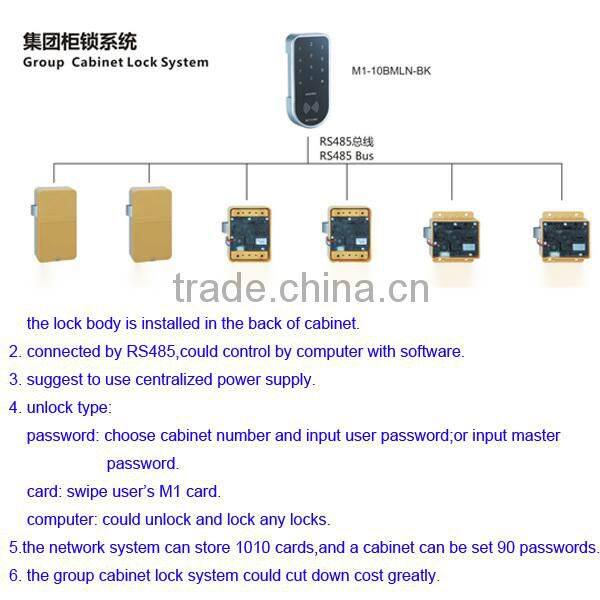exclusive RS485 group cabinet card lock network system(M1-10BML)