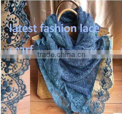hot sale the most popular long wave lace scarf