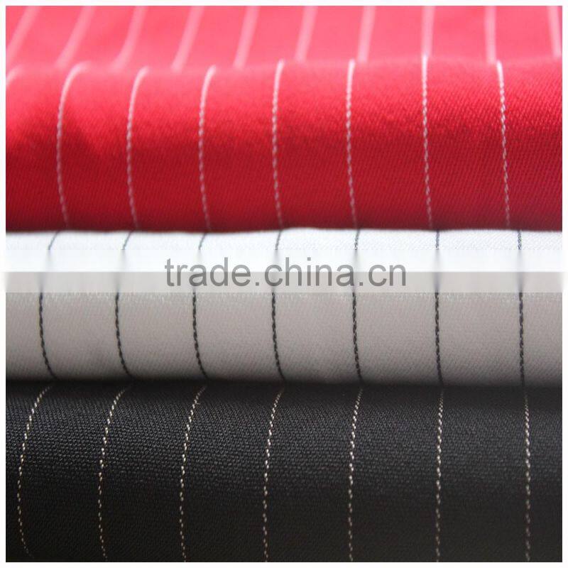 2016 double line polyester rayon stripe fabric for grement