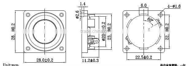 28mm 8ohm 2w mini computer speaker