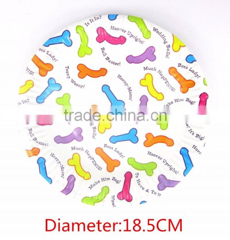 Hen night party willy paper plates