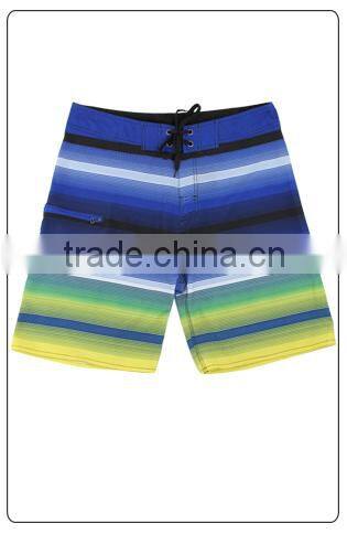 Mens Polyester Board Shorts with Colorful Stripe