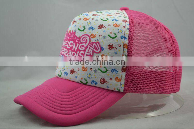Mesh cap with patch printing