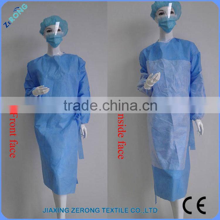 Alibaba hot sale high reinforced ETO sterilization surgical gown in SMMS nonwoven fabric