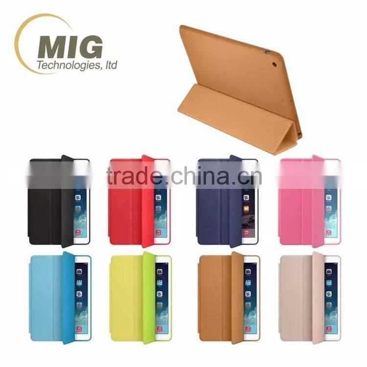 high quality leather case microfiber inside with strong magnet, for ipad pro case