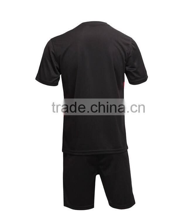 2016 100% polyester polyester red grid soccer uniforms