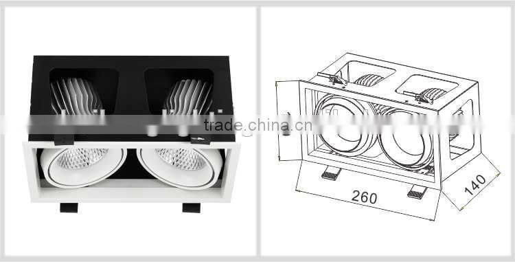 Project office 20w*2 adjustable cob led double downlight