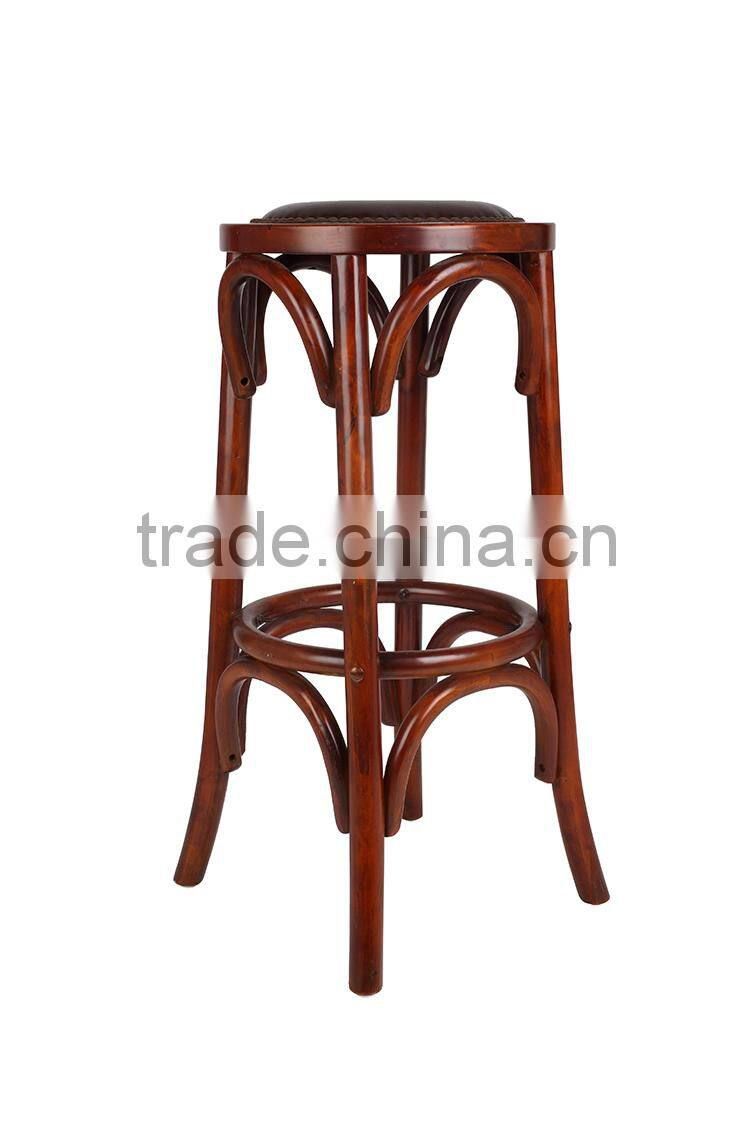 French High Seat Wooden Bar Chair
