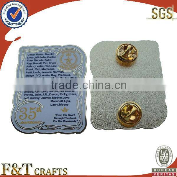 house shaped metal soft enamel badge with Epoxy dome