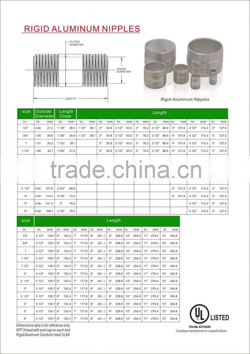 Rigid Aluminum Nipple