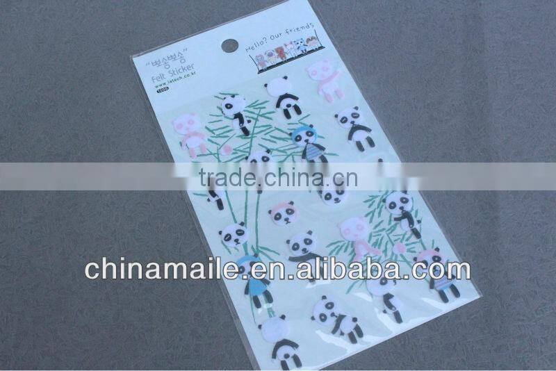 Cheap wholesale funny kids felt sticker/New design hot sale for kids felt sticker