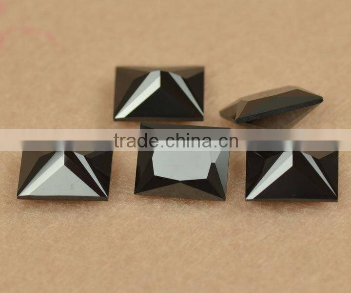 wholesale price gem stone square princess cut synthetic black nano spinel